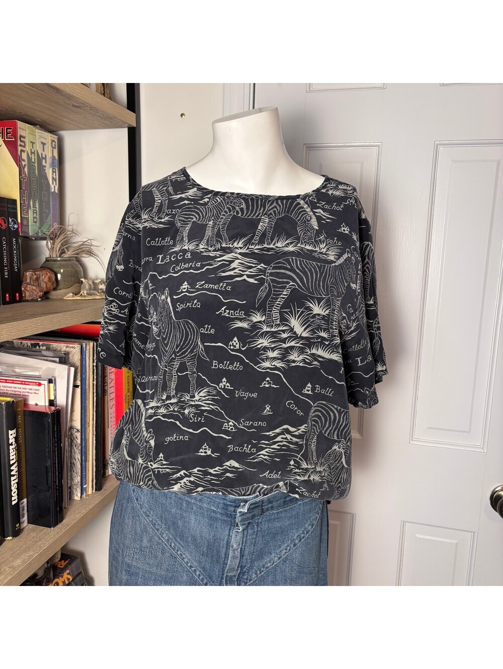 Ann May Vintage Silk Safari Blouse